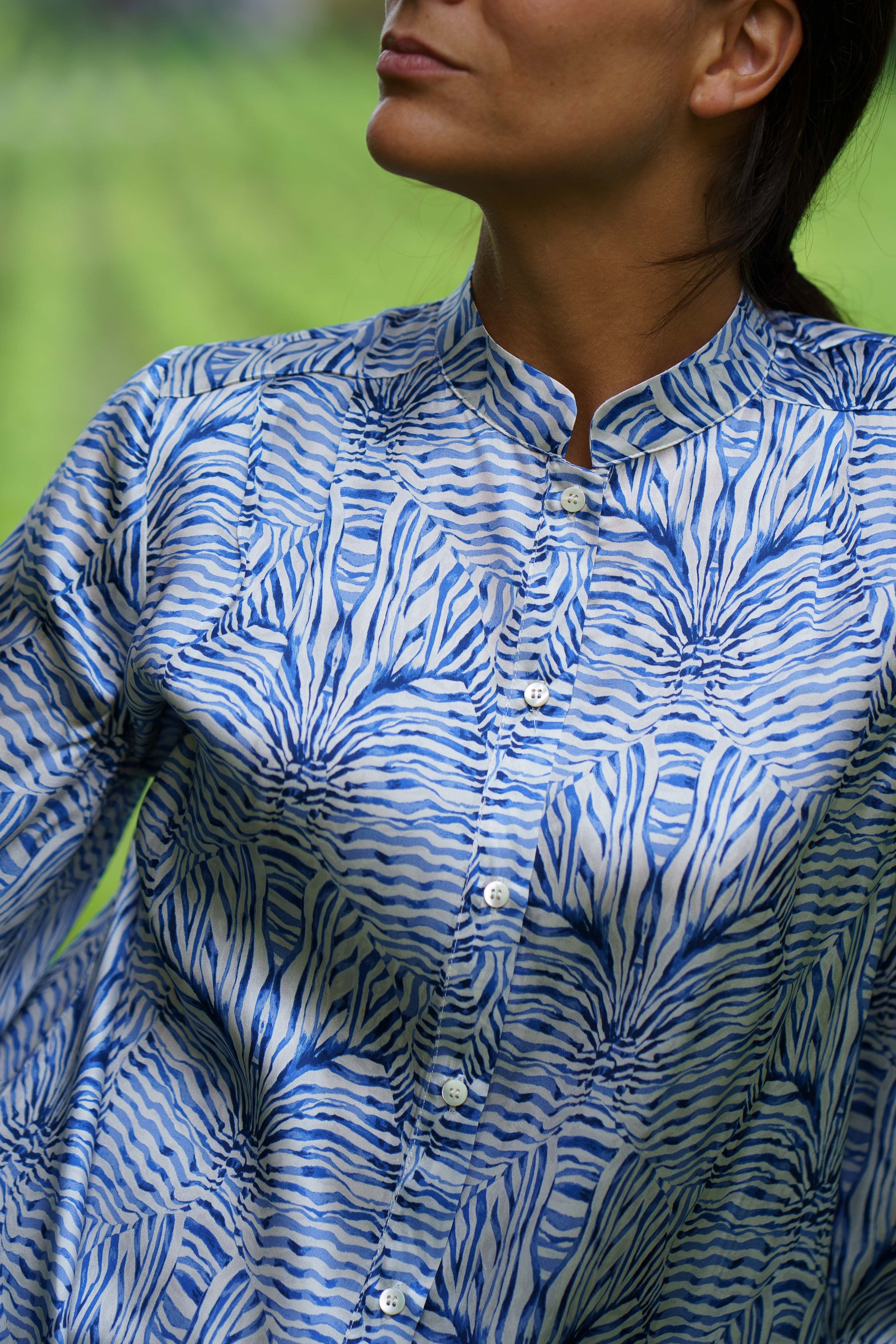 Mirta Silk Stripe Blue