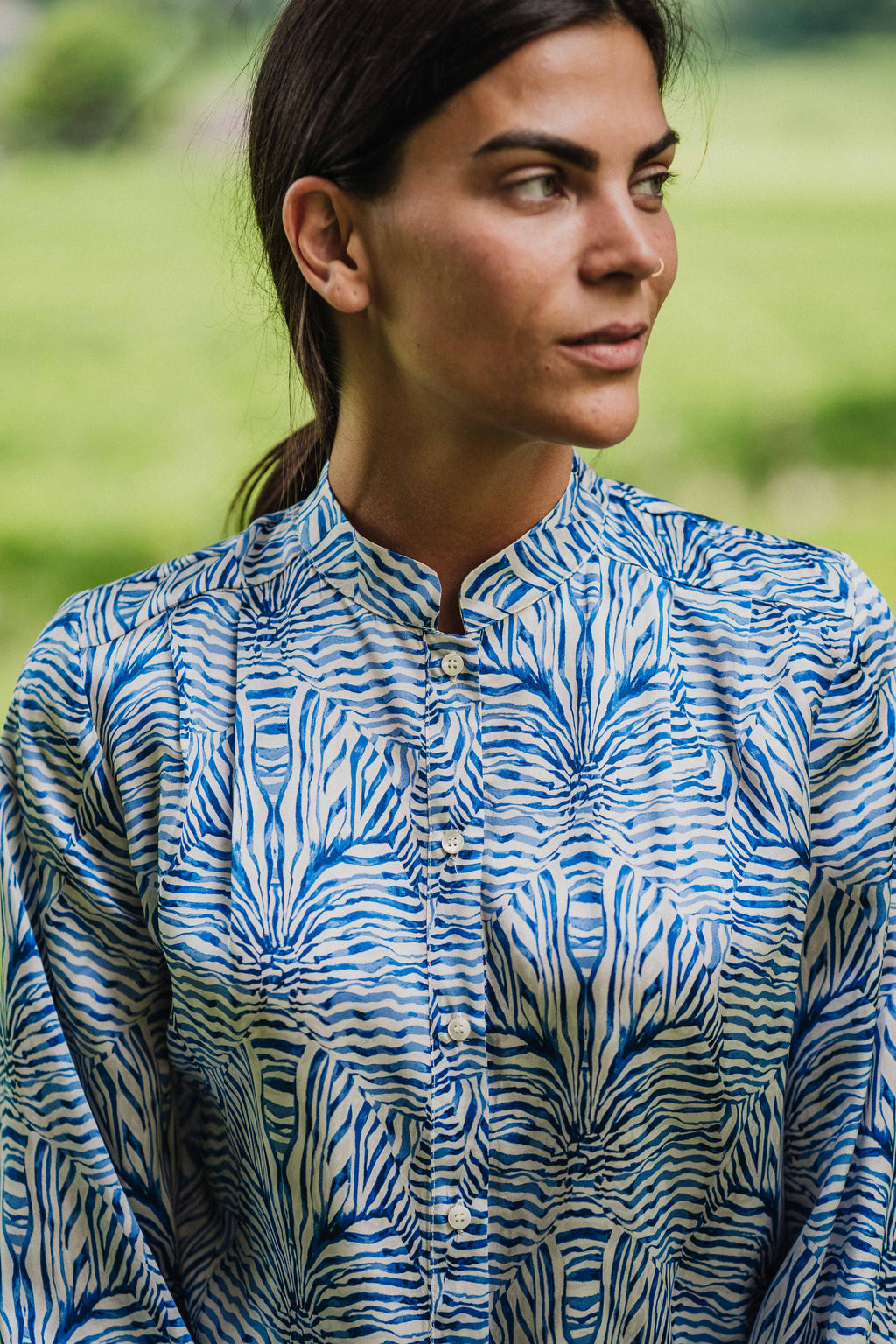 Mirta Silk Stripe Blue