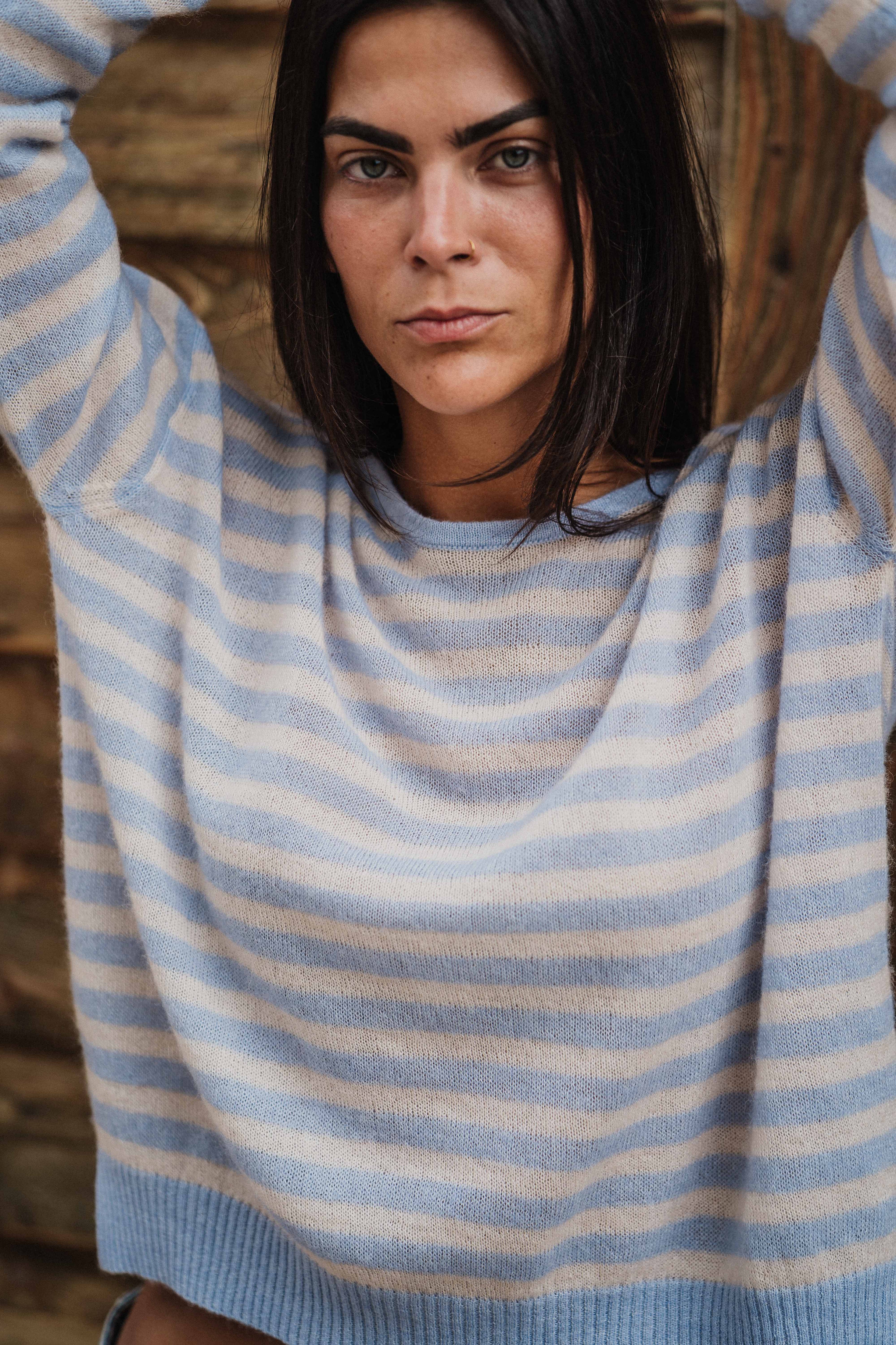 Carola Stripe Cream/Azur