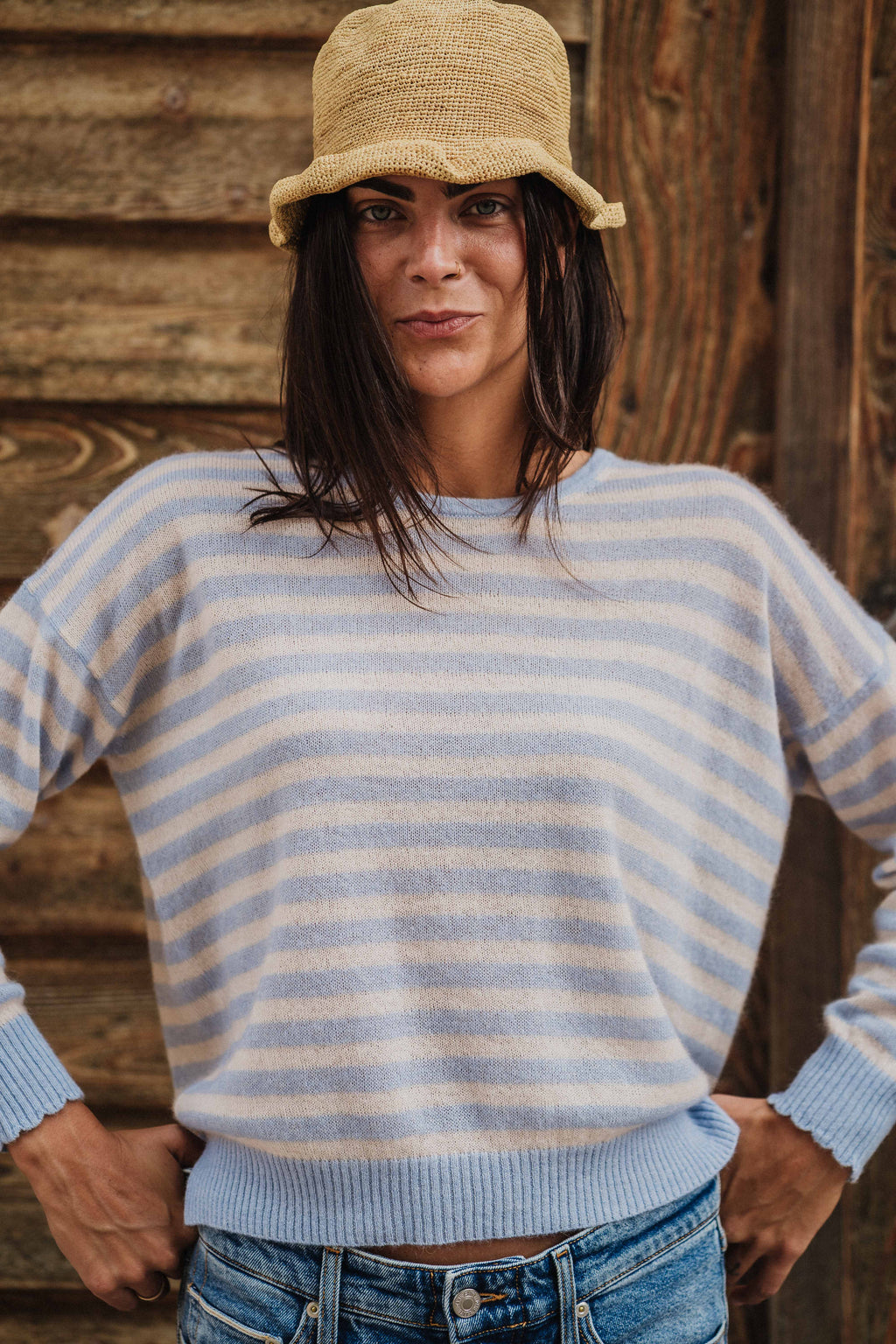 Carola Stripe Cream/Azur