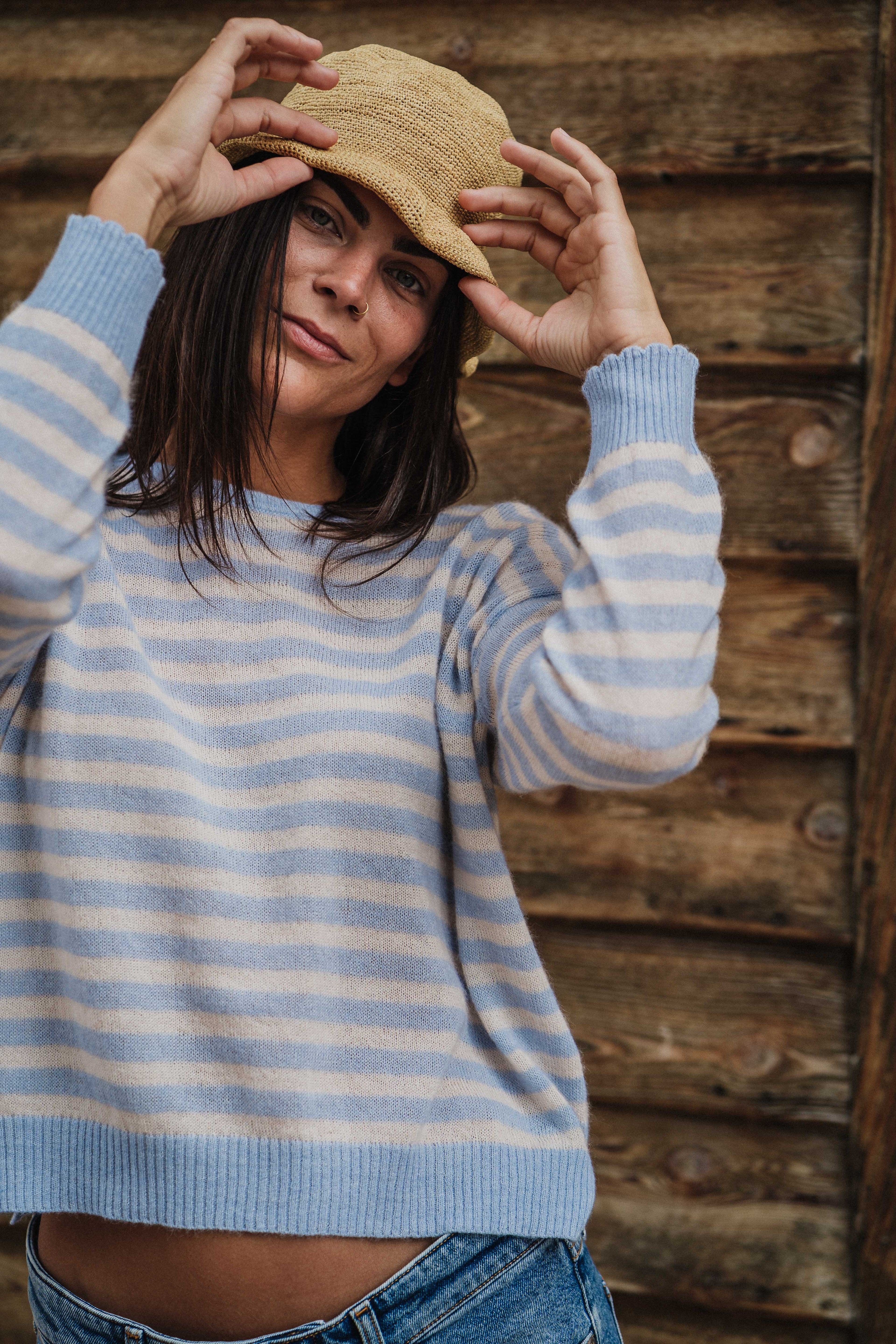 Carola Stripe Cream/Azur