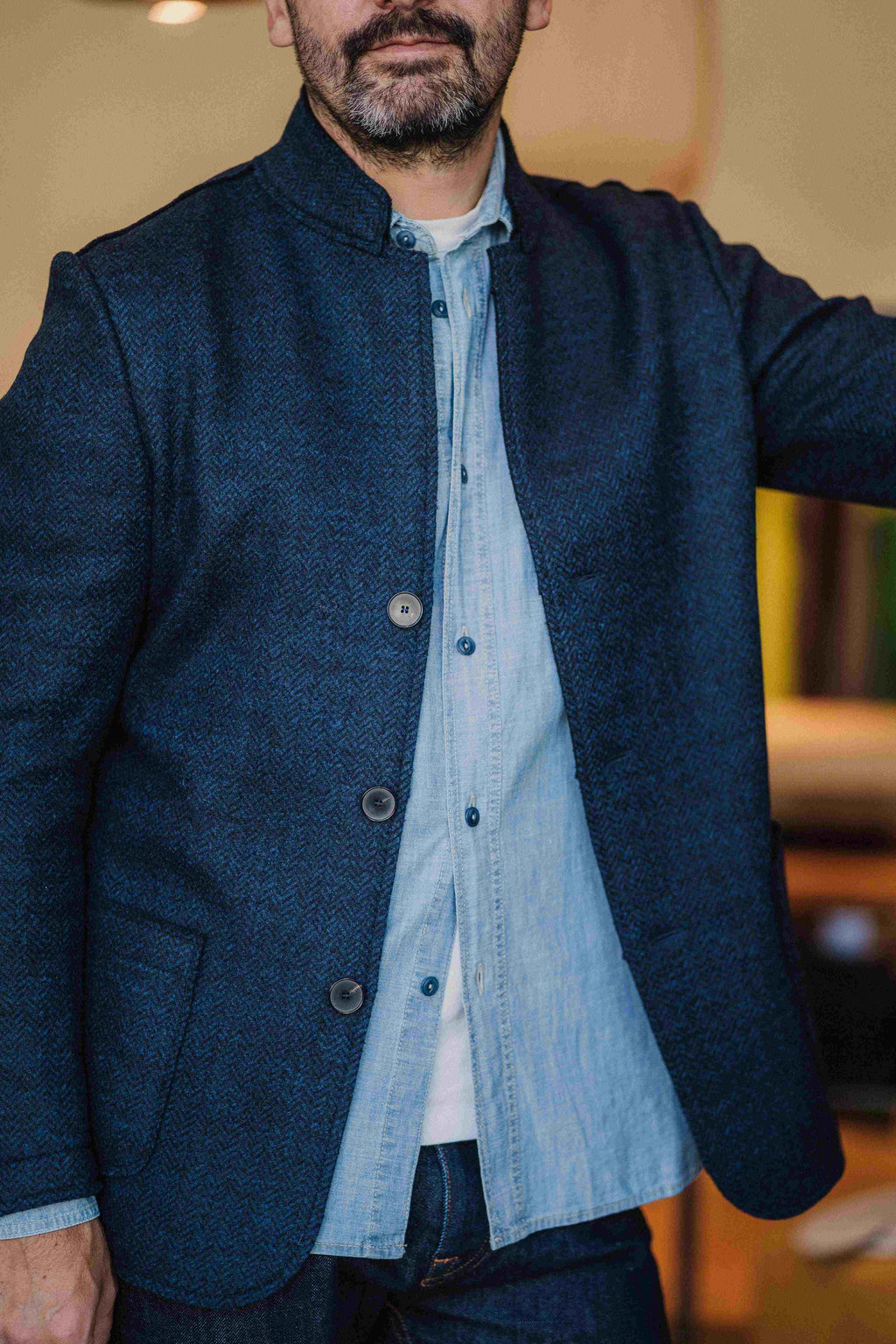 AP Albin Herringbone Navy