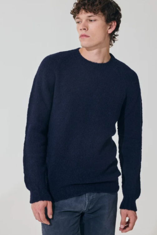 Round Neck Puffed Navy