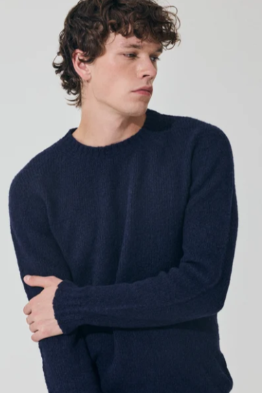 Round Neck Puffed Navy